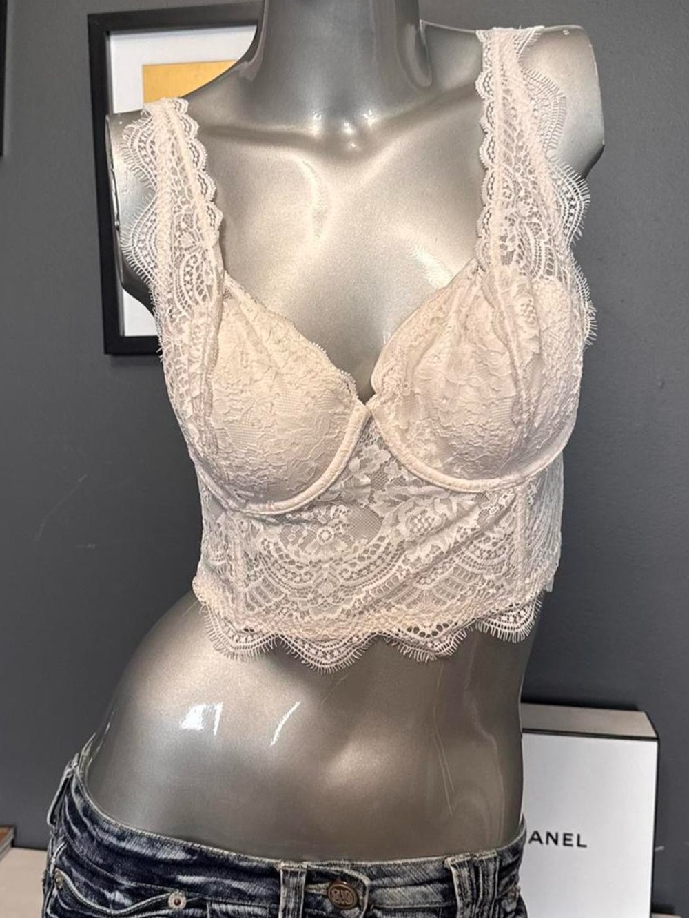 Victoria's Secret white lace Bustier corset top